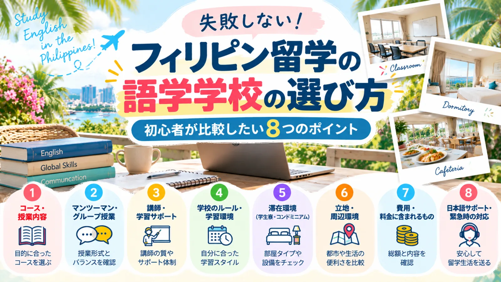 フィリピン留学の語学学校の選び方｜初心者が比較したい8つのポイント